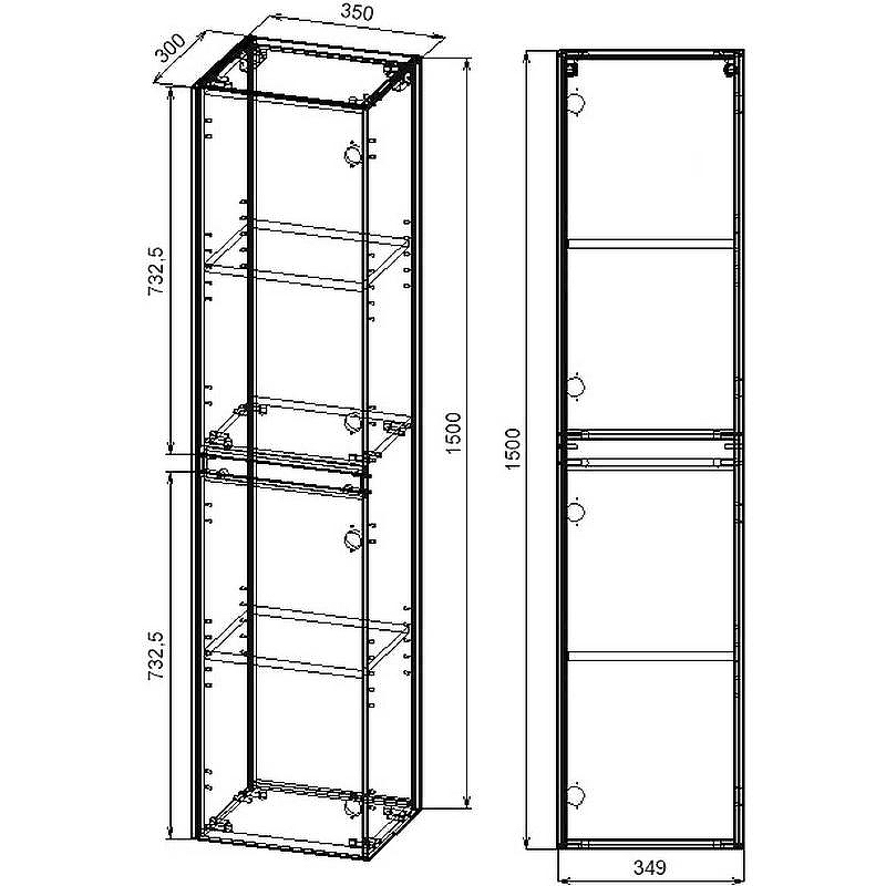 Шкаф пенал Vincea Chiara/Luka 35 VSC-2CL150TO подвесной T.Oak, купить, цена, заказать, магазин, доставка, скидка, промокод, купить, цена, заказать, магазин, доставка, скидка, промокод