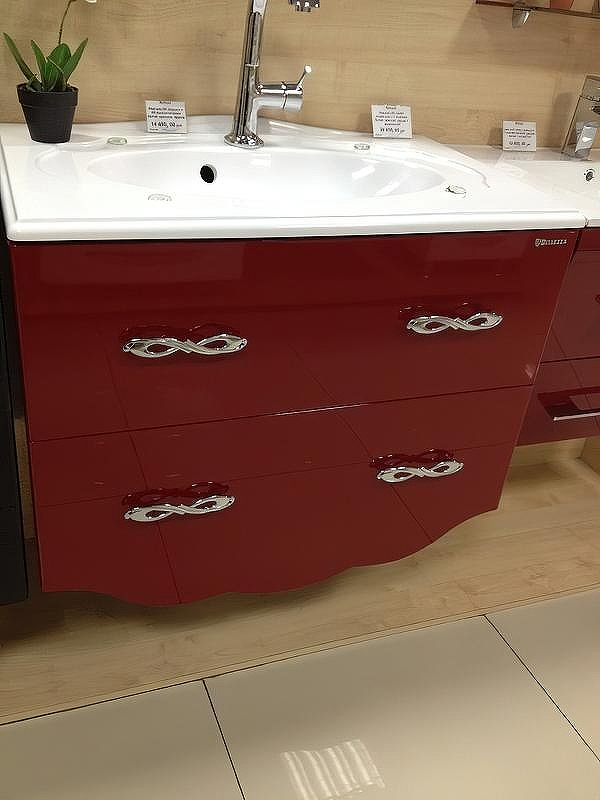 Тумба под раковину Bellezza Версаль 100 4631117270039 подвесная Красная, купить, цена, заказать, магазин, доставка, скидка, промокод, купить, цена, заказать, магазин, доставка, скидка, промокод