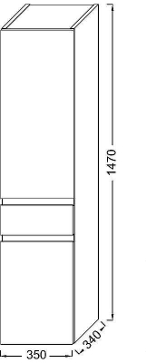 Шкаф пенал Jacob Delafon Madeleine 35 L EB2069G-J53 подвесной Черный матовый