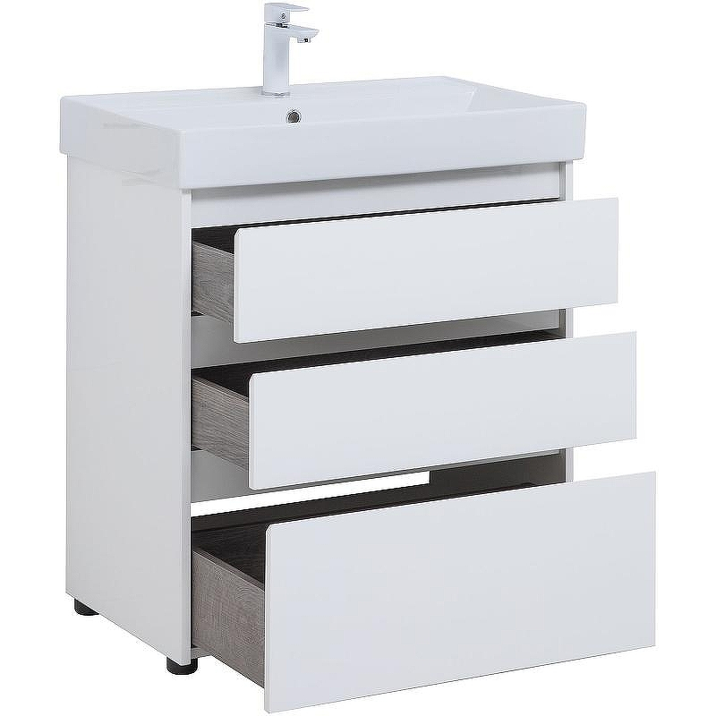 Тумба под раковину Aquanet Nova Lite 75 302472 Белый глянец, купить, цена, заказать, магазин, доставка, скидка, промокод, купить, цена, заказать, магазин, доставка, скидка, промокод