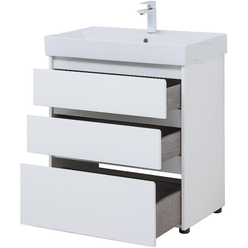 Тумба под раковину Aquanet Nova Lite 75 302472 Белый глянец, купить, цена, заказать, магазин, доставка, скидка, промокод, купить, цена, заказать, магазин, доставка, скидка, промокод