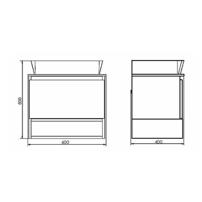 Тумба с раковиной Comforty Прага 60 00-00014536 подвесная Дуб белый Белая глянцевая Графит, купить, цена, заказать, магазин, доставка, скидка, промокод, купить, цена, заказать, магазин, доставка, скидка, промокод