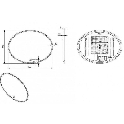 Зеркало Esbano 78 ESMI2073RDO с подсветкой с сенсорным выключателем и подогревом
