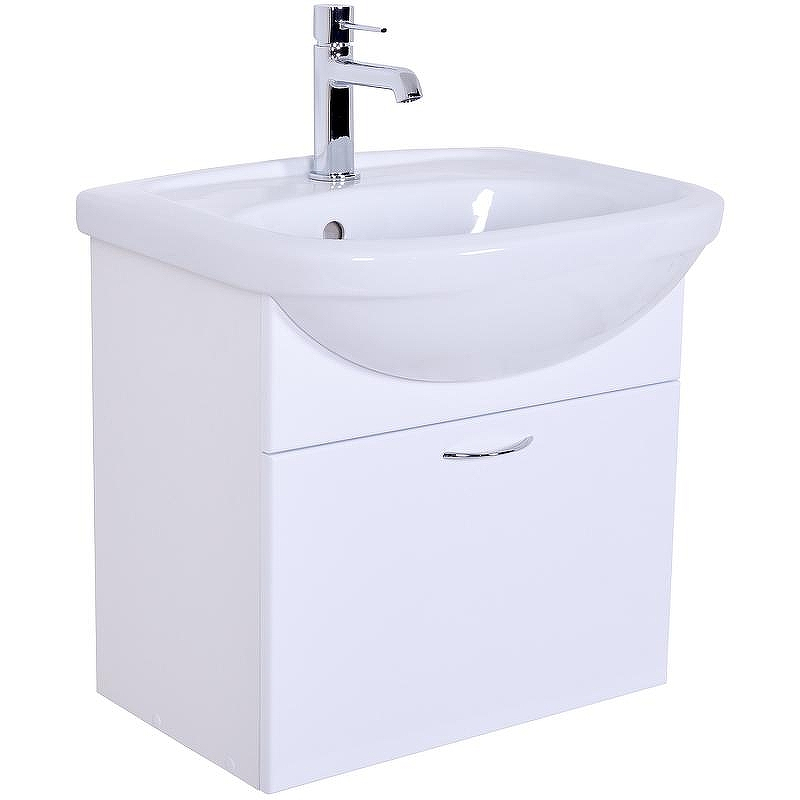 Тумба с раковиной Orange Лайт 45 LRA-45TUW+RA подвесная Белый глянец, купить, цена, заказать, магазин, доставка, скидка, промокод, купить, цена, заказать, магазин, доставка, скидка, промокод