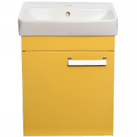 Тумба с раковиной Veedi Compact Line 45 14000012 подвесная Желтая Белая, купить, цена, заказать, магазин, доставка, скидка, промокод, купить, цена, заказать, магазин, доставка, скидка, промокод