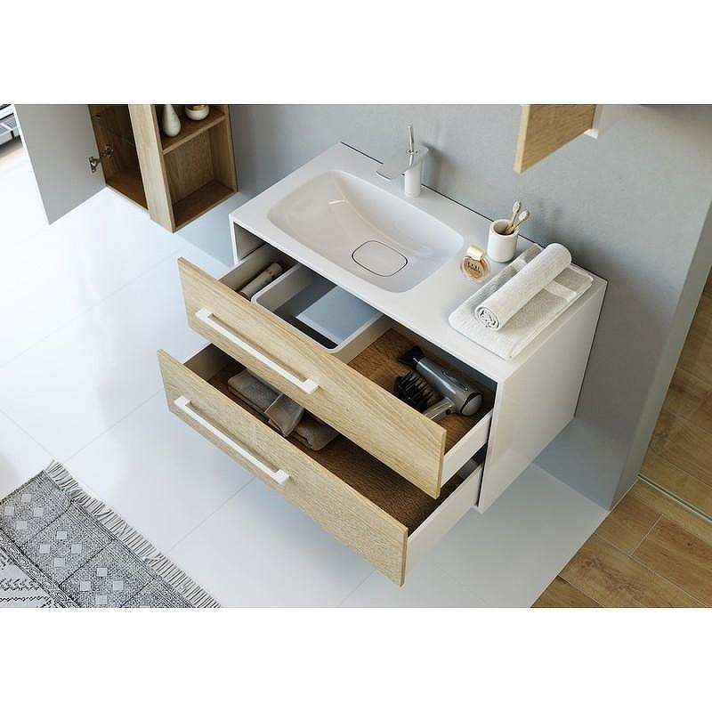 Тумба под раковину Aqwella 5 Stars Майами 90 Mai.01.09/L Дуб сонома Белая, купить, цена, заказать, магазин, доставка, скидка, промокод, купить, цена, заказать, магазин, доставка, скидка, промокод