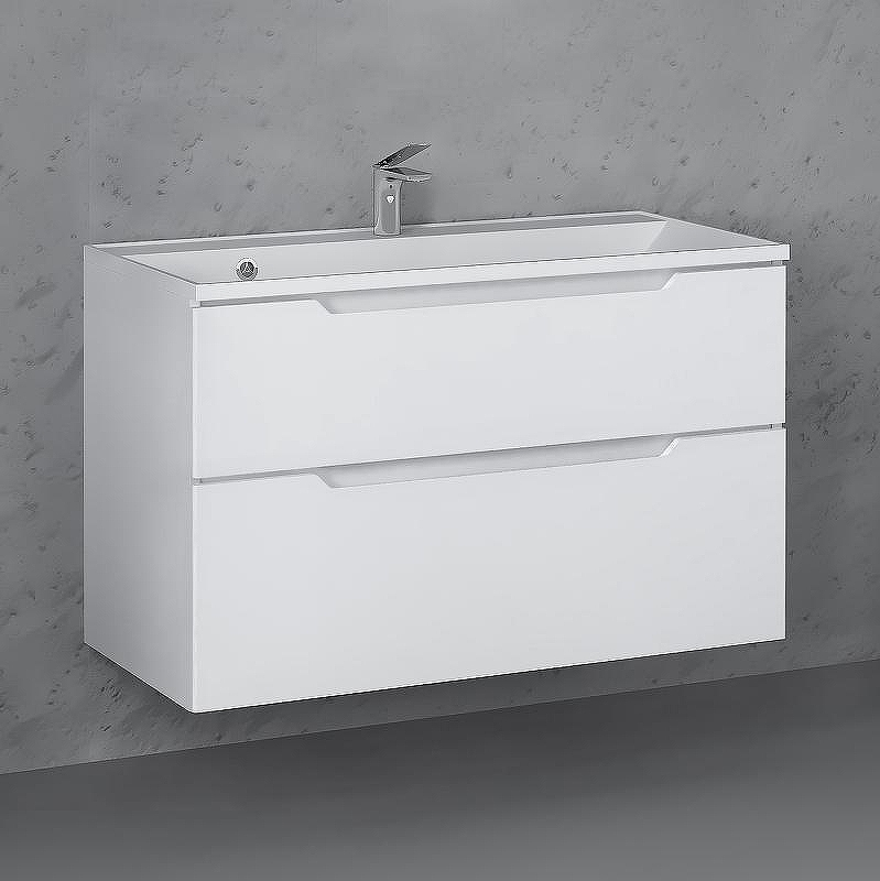 Тумба под раковину Raval Wector 100 Wct.01.100/P/W/MD подвесная Белая, купить, цена, заказать, магазин, доставка, скидка, промокод, купить, цена, заказать, магазин, доставка, скидка, промокод