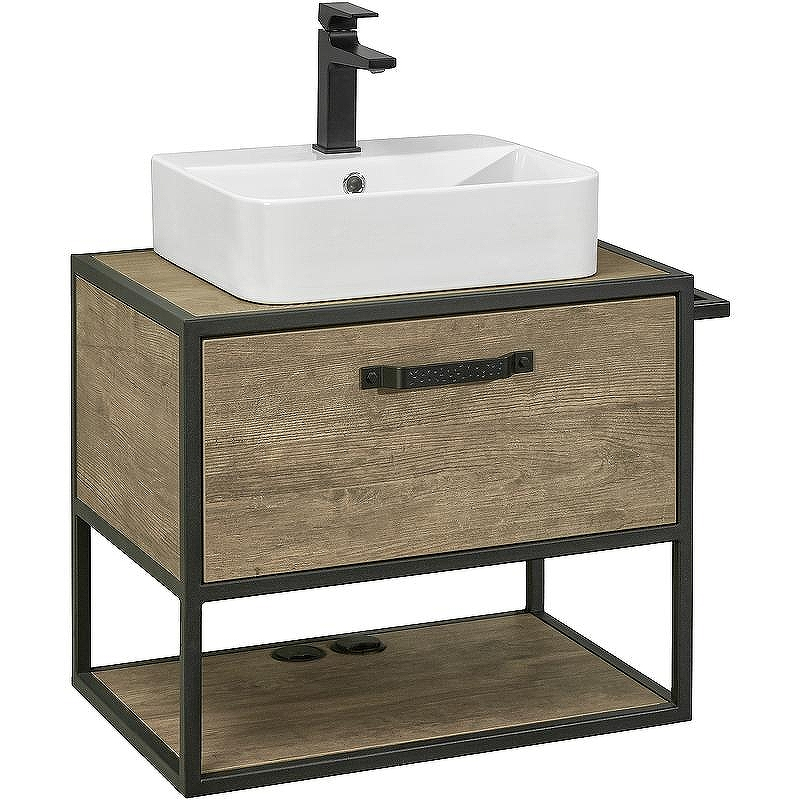 Тумба под раковину Aquaton Лофт Фабрик 65 1A242301LTDY0 подвесная Дуб кантри, купить, цена, заказать, магазин, доставка, скидка, промокод, купить, цена, заказать, магазин, доставка, скидка, промокод