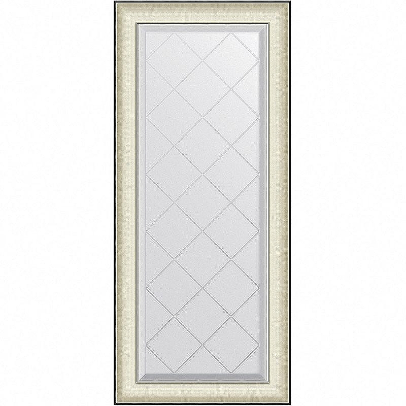 Зеркало Evoform Exclusive-G 124х54 BY 4566 с гравировкой в багетной раме - Белая кожа с хромом 78, купить, цена, заказать, магазин, доставка, скидка, промокод, купить, цена, заказать, магазин, доставка, скидка, промокод