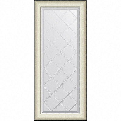 Зеркало Evoform Exclusive-G 124х54 BY 4566 с гравировкой в багетной раме - Белая кожа с хромом 78