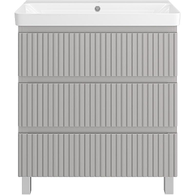 Тумба с раковиной Brevita Victory 80 УТ000023606 Серый шелк