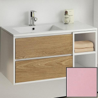 Тумба с раковиной SanVit Мэри-4 90 L kmery904 в цвете Ral подвесная Розовый глянец, купить, цена, заказать, магазин, доставка, скидка, промокод, купить, цена, заказать, магазин, доставка, скидка, промокод