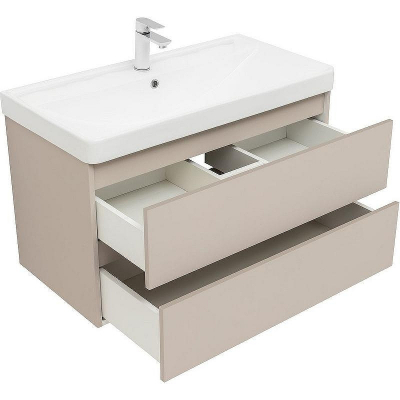 Тумба под раковину Aquanet Вега 2.0 90 337944 подвесная Бежевая