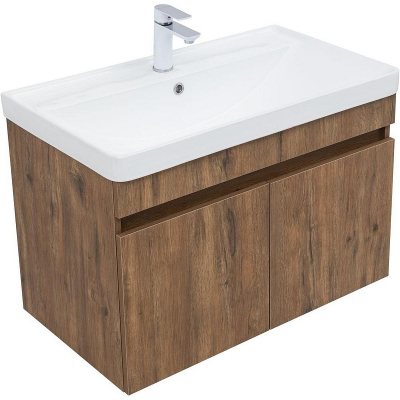 Тумба под раковину Aquanet Оптима 80 344797 подвесная Дуб рустикальный