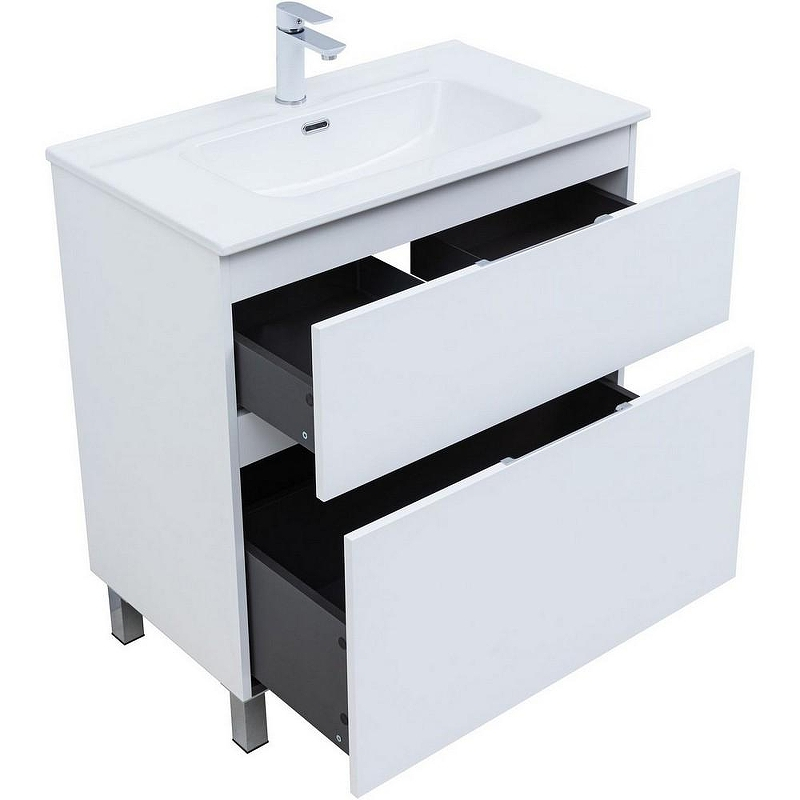 Тумба под раковину Aquanet Алвита New 80 344134 Белая матовая, купить, цена, заказать, магазин, доставка, скидка, промокод, купить, цена, заказать, магазин, доставка, скидка, промокод