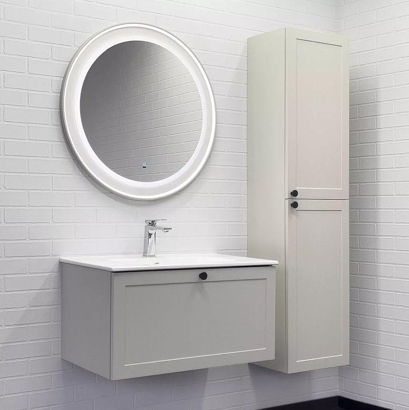 Зеркало Comforty Ереван 80 00-00014157 с подсветкой Серый шелк с бесконтактным выключателем и подогревом, купить, цена, заказать, магазин, доставка, скидка, промокод, купить, цена, заказать, магазин, доставка, скидка, промокод