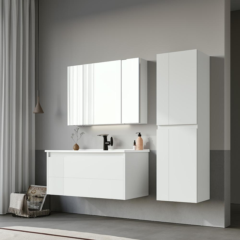 Тумба с раковиной Orka Likya 100 5002490 подвесная цвет Белый матовый, купить, цена, заказать, магазин, доставка, скидка, промокод, купить, цена, заказать, магазин, доставка, скидка, промокод