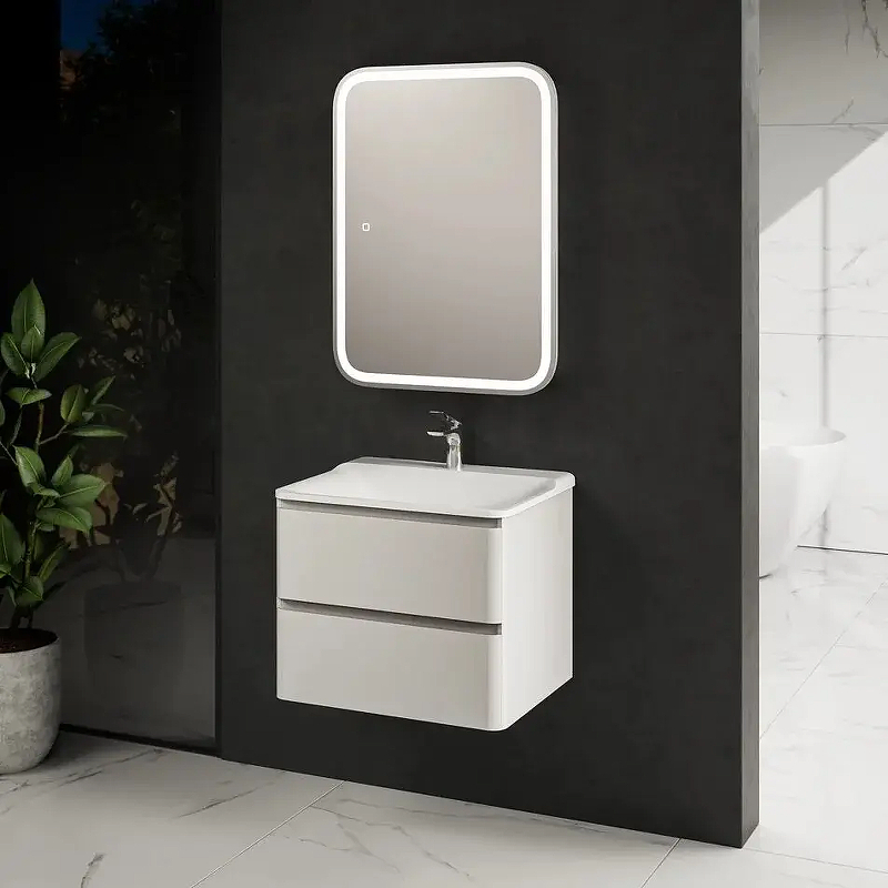 Тумба под раковину AQUAme S4 60 AQM900460WH подвесная цвет Белый глянцевый, купить, цена, заказать, магазин, доставка, скидка, промокод, купить, цена, заказать, магазин, доставка, скидка, промокод