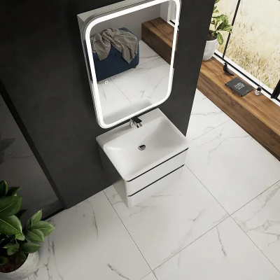 Тумба под раковину AQUAme S4 60 AQM900460WH подвесная цвет Белый глянцевый