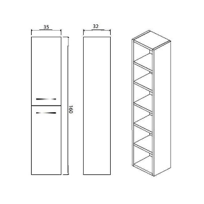Шкаф пенал Creto Milano 35 50-1035TR подвесной Truffle