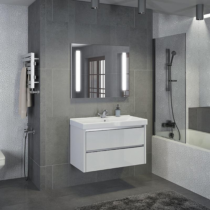 Тумба с раковиной Comforty Дублин 90 00-00005213 подвесная Белая глянцевая, купить, цена, заказать, магазин, доставка, скидка, промокод, купить, цена, заказать, магазин, доставка, скидка, промокод