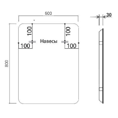 Зеркало Vincea 60 VLM-3MA600-2 с подсветкой c сенсорным выключателем, диммером и антизапотеванием