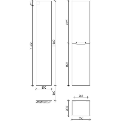 Шкаф пенал Sancos Norma 2.0 35 PNR2.035W подвесной Белый глянец