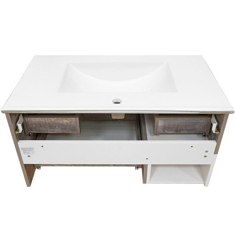 Тумба с раковиной Comforty Турин 75М 00-00013913 подвесная Дуб бежевый Белая глянцевая, купить, цена, заказать, магазин, доставка, скидка, промокод, купить, цена, заказать, магазин, доставка, скидка, промокод