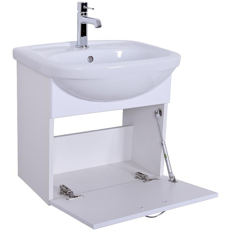 Тумба с раковиной Orange Лайт 50 LRA-50TUW+RA подвесная Белый глянец, купить, цена, заказать, магазин, доставка, скидка, промокод, купить, цена, заказать, магазин, доставка, скидка, промокод