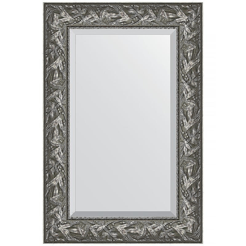 Зеркало Evoform Exclusive 89х59 BY 3416 с фацетом в багетной раме - Византия серебро 99, купить, цена, заказать, магазин, доставка, скидка, промокод, купить, цена, заказать, магазин, доставка, скидка, промокод
