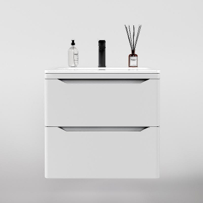 Тумба под раковину Style Line Марелла 70 Люкс Plus СС-00002407 подвесная Белый матовый антискрейтч