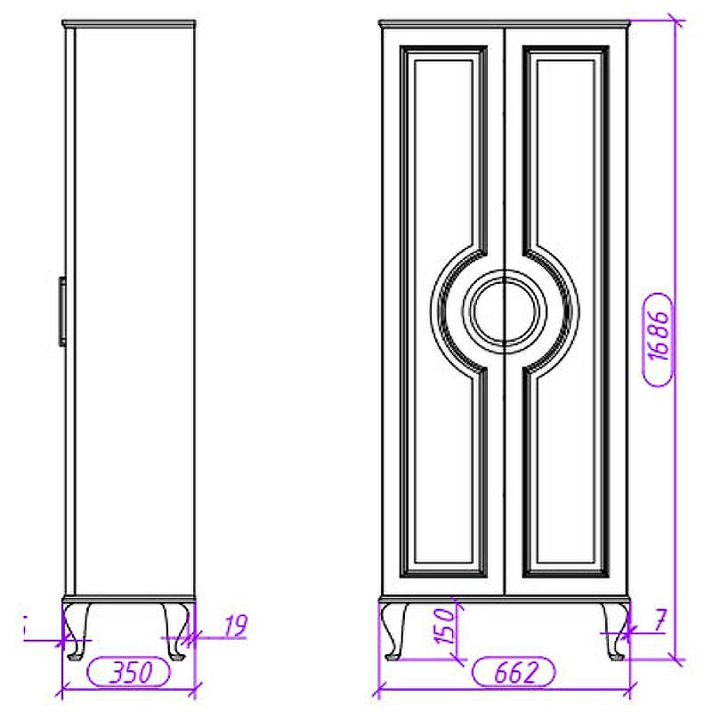 Шкаф пенал Caprigo Valletta 66 35351-SF027 Белый матовый, купить, цена, заказать, магазин, доставка, скидка, промокод, купить, цена, заказать, магазин, доставка, скидка, промокод