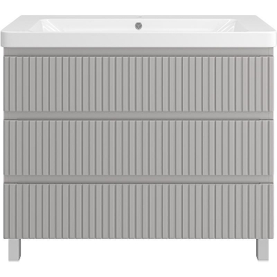 Тумба с раковиной Brevita Victory 105 УТ000023622 Серый шелк