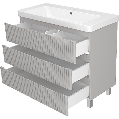 Тумба с раковиной Brevita Victory 105 УТ000023622 Серый шелк