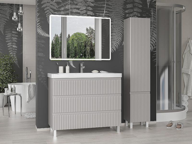 Тумба с раковиной Brevita Victory 105 УТ000023622 Серый шелк, купить, цена, заказать, магазин, доставка, скидка, промокод, купить, цена, заказать, магазин, доставка, скидка, промокод