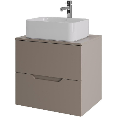 Тумба с раковиной Orange Line 60 Li-60TuLMDF+B02-460W подвесная Латте матовый