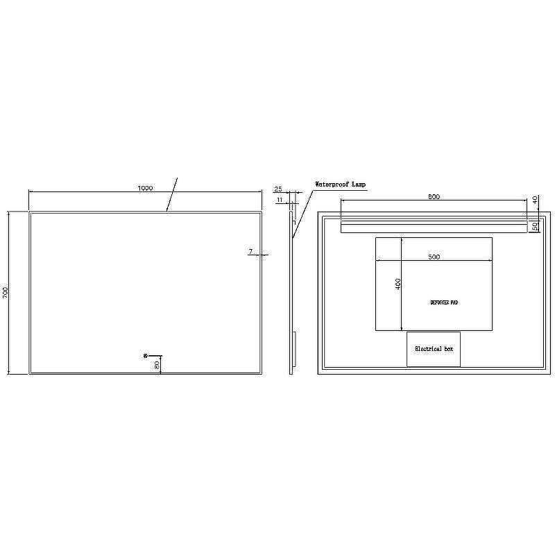 Зеркало Boheme Modern 100x70 543-100-GM с подсветкой Оружейная сталь с сенсорным выключателем и подогревом, купить, цена, заказать, магазин, доставка, скидка, промокод, купить, цена, заказать, магазин, доставка, скидка, промокод
