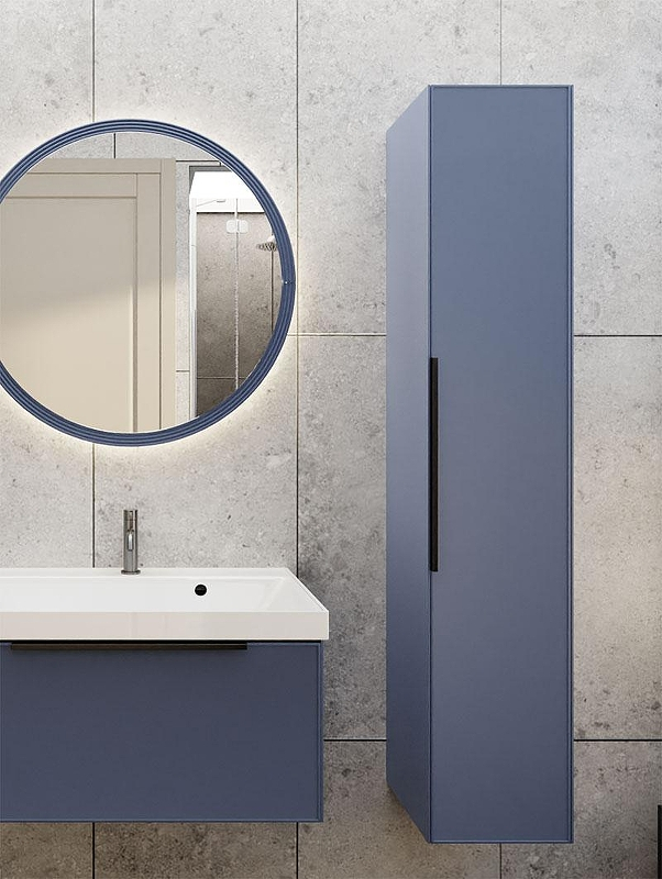 Шкаф пенал La Fenice Simpla 30 FNC-05-SIM-BG-30 подвесной Синий матовый, купить, цена, заказать, магазин, доставка, скидка, промокод, купить, цена, заказать, магазин, доставка, скидка, промокод