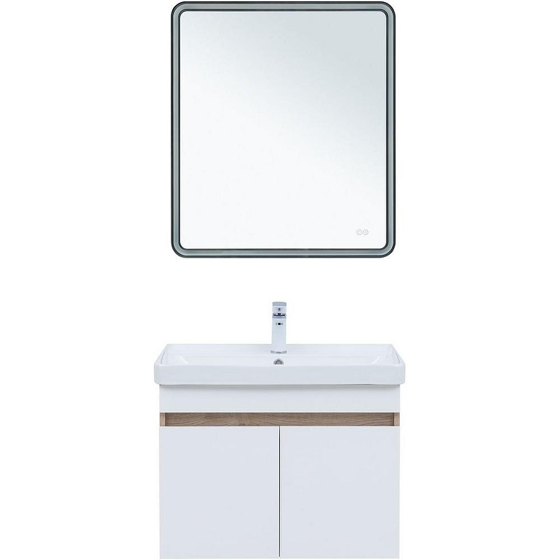 Тумба под раковину Aquanet Оптима 80 344801 подвесная Дуб светлый Белый сатин, купить, цена, заказать, магазин, доставка, скидка, промокод, купить, цена, заказать, магазин, доставка, скидка, промокод