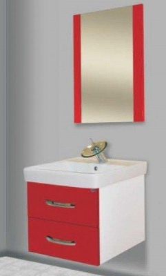 Тумба под раковину Bellezza Рокко 50 4633706000034 подвесная Красная Белая