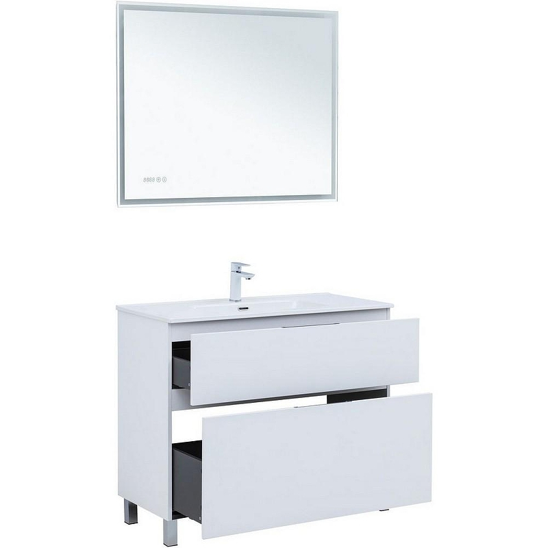 Тумба под раковину Aquanet Алвита New 100 344135 Белая матовая, купить, цена, заказать, магазин, доставка, скидка, промокод, купить, цена, заказать, магазин, доставка, скидка, промокод