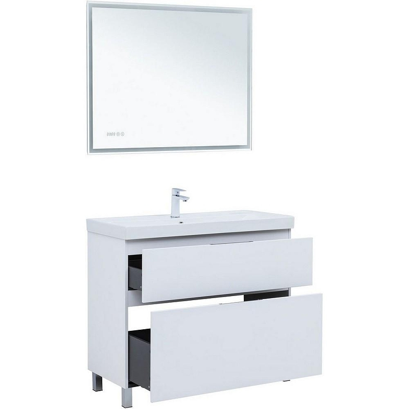 Тумба под раковину Aquanet Алвита New 100 344135 Белая матовая, купить, цена, заказать, магазин, доставка, скидка, промокод, купить, цена, заказать, магазин, доставка, скидка, промокод