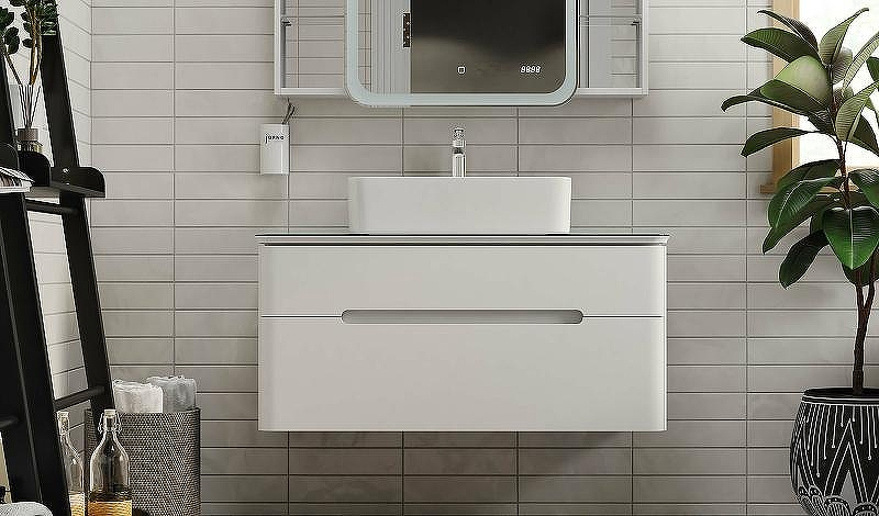 Тумба под раковину Jorno Bosko 100 Bos.01.100/P/W подвесная Белая, купить, цена, заказать, магазин, доставка, скидка, промокод, купить, цена, заказать, магазин, доставка, скидка, промокод