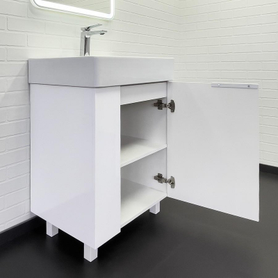 Тумба с раковиной Comforty Асти 60Н 00-00019247 Белый глянец