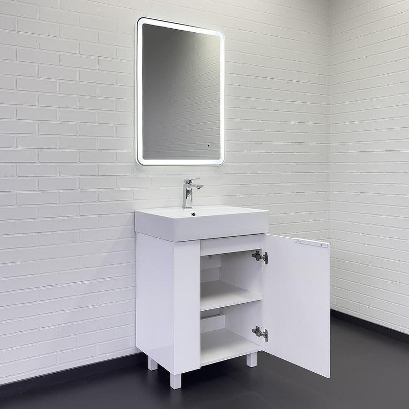 Тумба с раковиной Comforty Асти 60Н 00-00019247 Белый глянец, купить, цена, заказать, магазин, доставка, скидка, промокод, купить, цена, заказать, магазин, доставка, скидка, промокод