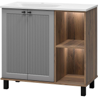 Тумба с раковиной Brevita Lumus 90 L УТ000025489 Серая матовая Дуб Галифакс олово, купить, цена, заказать, магазин, доставка, скидка, промокод, купить, цена, заказать, магазин, доставка, скидка, промокод