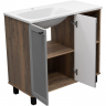 Тумба с раковиной Brevita Lumus 90 L УТ000025489 Серая матовая Дуб Галифакс олово, купить, цена, заказать, магазин, доставка, скидка, промокод, купить, цена, заказать, магазин, доставка, скидка, промокод