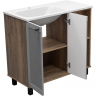 Тумба с раковиной Brevita Lumus 90 L УТ000025489 Серая матовая Дуб Галифакс олово, купить, цена, заказать, магазин, доставка, скидка, промокод, купить, цена, заказать, магазин, доставка, скидка, промокод