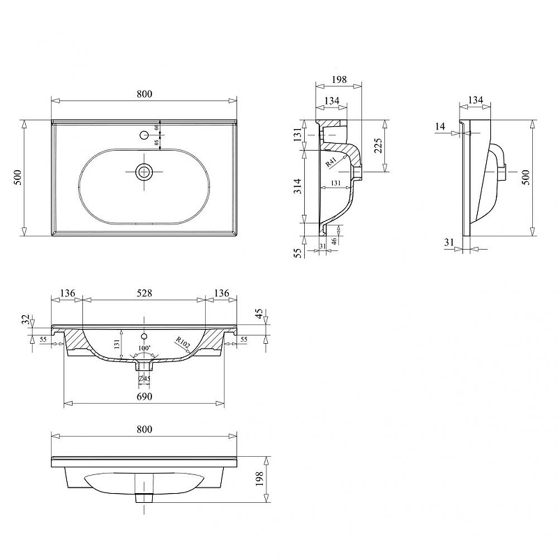 Тумба с раковиной Orka Likya 80 5002492 подвесная цвет Белый матовый, купить, цена, заказать, магазин, доставка, скидка, промокод, купить, цена, заказать, магазин, доставка, скидка, промокод