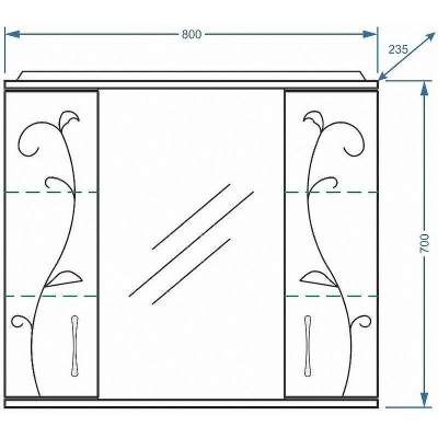 Зеркало со шкафом Stella Polar Фантазия 80 SP-00000226 с подсветкой Белое